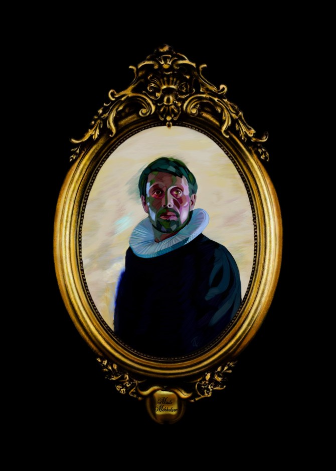 Digital Portrait 'Mads Mikkelsen/Adam's Apples' by Tim Coster