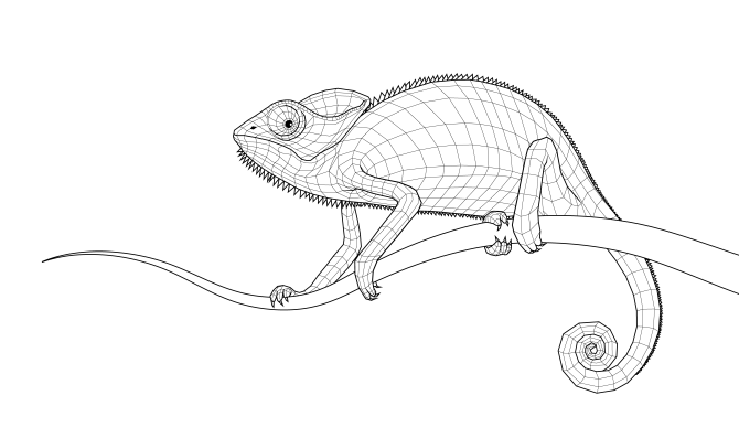 Digital drawing "The Chameleon", 2016