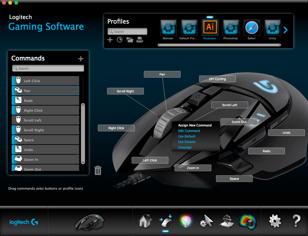 Middle mouse button pan with Illustrator