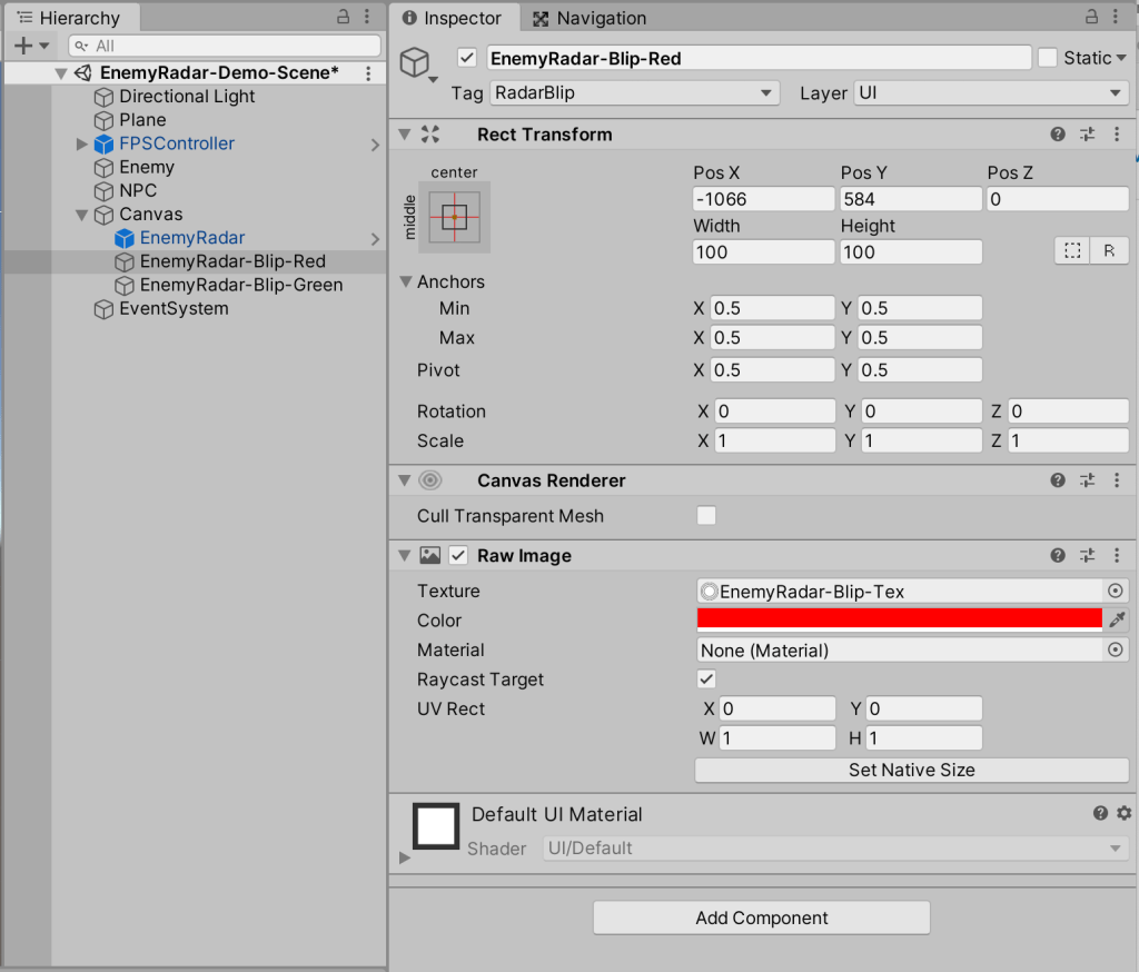 Image showing the radar blip image with the texture, color and tag applied.